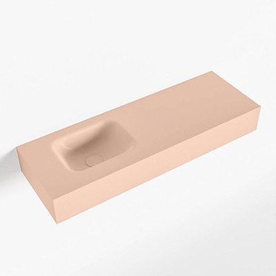 Mondiaz LEX Fontein - 90x30x12cm - wasbak Links - zonder kraangaten - solid surface - Rosee