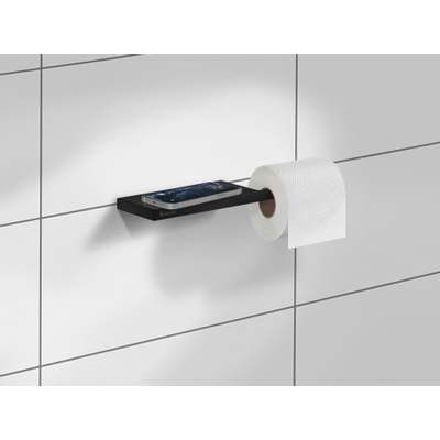 Smedbo Outline Toiletrolhouder - ophangen - Massief messing Mat Zwart