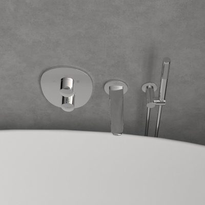 Villeroy & Boch Antao Inbouwthermostaat met tweeweg stopkraan - chroom