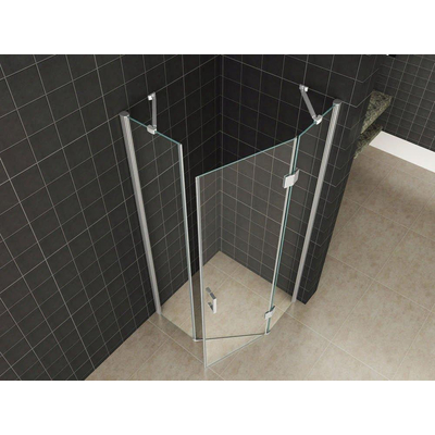Wiesbaden Pento cabine met 1 draaideur 1000 x 1000 x 2000 x 8 mm nano helder glas/chroom