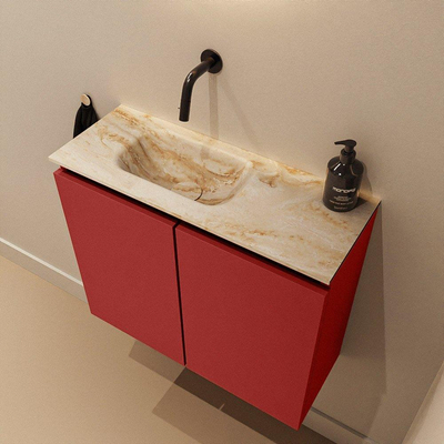 MONDIAZ TURE-DLUX 60cm toiletmeubel Fire. EDEN wastafel Frappe positie links. Zonder kraangat.