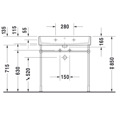 Duravit Vero Air wastafel geslepen 1 kraangat met overloop 80x47cm met WonderGliss wit