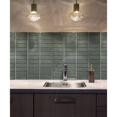 The Mosaic Factory Barcelona mozaïektegel - 29.1x29.7cm - wandtegel - Rechthoek - Porselein Forest Green Glans