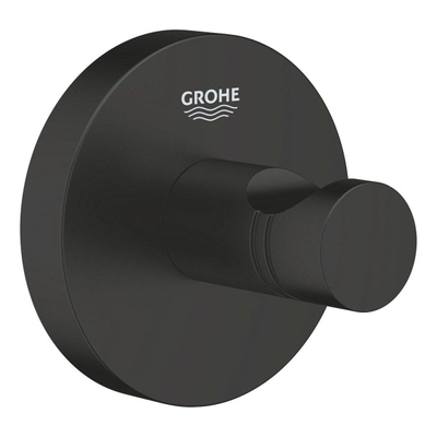Grohe Start accessoiresset 3-in-1 - closetrolhouder - zonder klep - handdoekhaak - met closetborstelgarnituur - met glazen inzet - mat zwart
