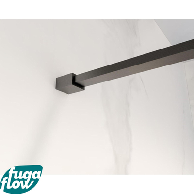 FugaFlow Eccelente Vetro inloopdouche badkamer verlengde stabilisatiestang 200cm los incl.bevestigingsmaterialen - gunmetal