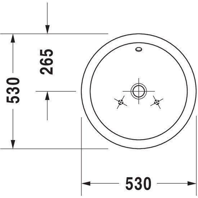 Duravit Starck 1 waskom m. overloop Ø53cm m. WG wit