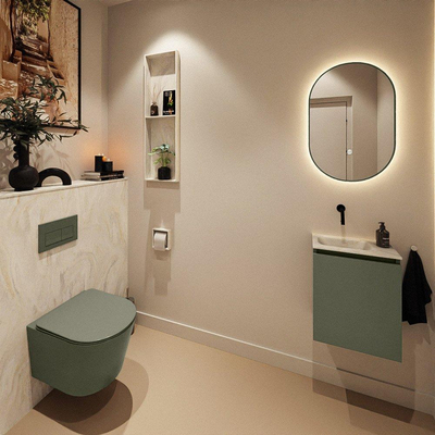MONDIAZ TURE-DLUX 40cm toiletmeubel Army. EDEN wastafel Ostra positie links. Zonder kraangat.