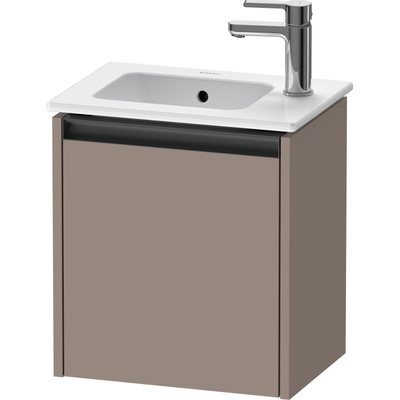 Duravit Ketho 2 fonteinkast met 1 deur 41x29.2x44cm links, met greep antraciet basalt mat