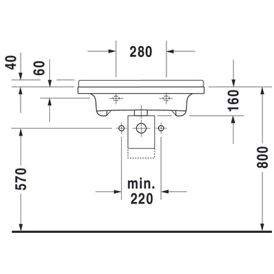 Duravit Starck 3 wastafel 70x54,5cm 0 kraangaten wondergliss wit