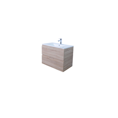 Adema Looks badmeubel met wastafel 80x45.5x58cm met overloop hout - OUTLET