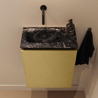 MONDIAZ TURE-DLUX 40cm toiletmeubel Oro. EDEN wastafel Lava positie links. Zonder kraangat.