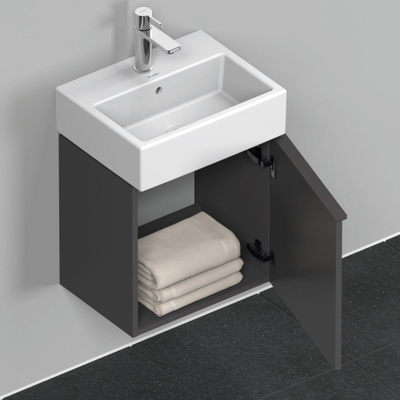 Duravit D-Neo wastafelonderkast 43.4x44x32.2cm Rechtsdraaiend 1 deur Grafiet Mat