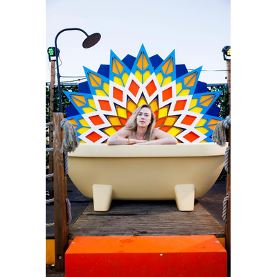 Gardentub vrijstaand (tuin)bad - 194x94x66cm - kunststof - geschikt voor buiten - mat sand dune (beige)