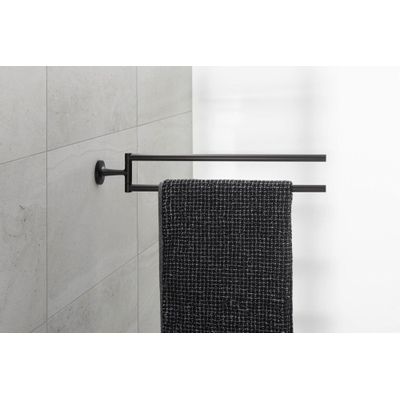 Duravit Starck T Handdoekhouder - 2 stangen - 46.5cm - draaibaar - zwart mat