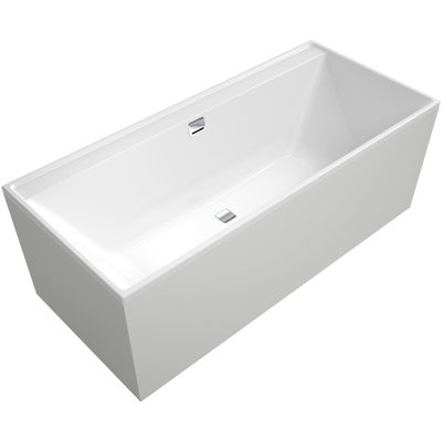 Villeroy & Boch Collaro Bad - 180x80cm - inbouw - rechthoek - met badwaste chrome - zonder panelen - wit