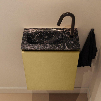 MONDIAZ TURE-DLUX 40cm toiletmeubel Oro. EDEN wastafel Lava positie links. Met 1 kraangat.
