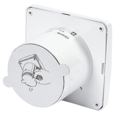 Sanivesk Standaard Ventilator - Ø10 - Stil - Op (licht)schakelaar - Vierkant - Wit