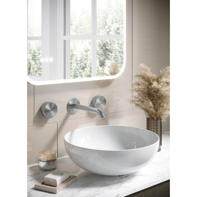 Crosswater 3ONE6 Wastafelkraan inbouw - gebogen uitloop 18cm - RVS