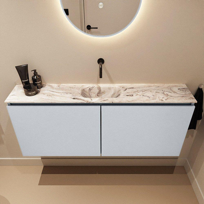 MONDIAZ TURE-DLUX 120cm toiletmeubel Clay. EDEN wastafel Glace positie midden. Zonder kraangat.