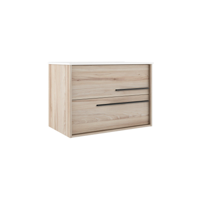 Adema Prime Essential Wastafelonderkast - 79.5x55x45.5cm - 2 lades - Standaard greep - MDF - beech (hout)