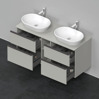 Duravit D-Neo wastafelonderkast 140x66.4x55cm 4 lades Betongrijs Mat