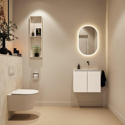 MONDIAZ TURE-DLUX 60cm toiletmeubel Talc. EDEN wastafel Ostra positie rechts. Zonder kraangat.