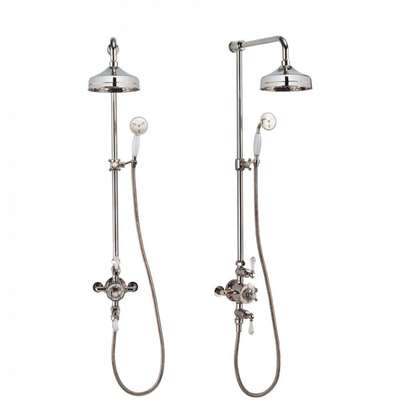 Crosswater Belgravia regendouche met glijstang en handdouche en 30cm hoofddouche nikkel gepolijst