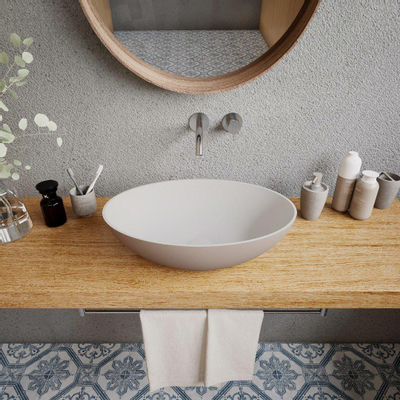 Ideavit Solidthin waskom - 50x50x14.5cm - Solid surface - Ovaal - Mat Beige
