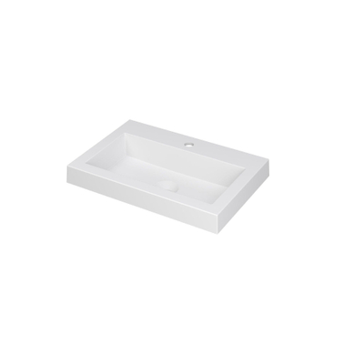 INK Dock wastafel - 60x40x6cm - 1 wasbak - 1 kraangat - polystone wit mat