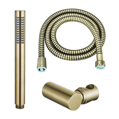 FugaFlow Eccelente Sobrado Badkamer handdoucheset incl staafhanddouche - houder - anti-twist slang geborsteld Messing PVD