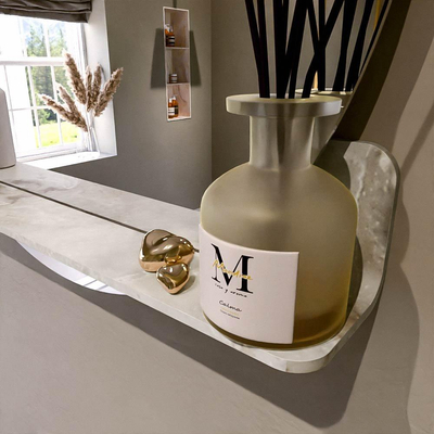 Mondiaz SPOT Badkamerspiegel - rond 80cm - spiegelplanchet - kleur Frappe