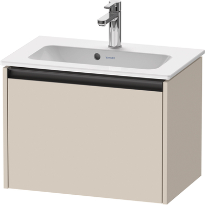 Duravit Ketho 2 wastafelonderbouwkast met 1 lade 61x39x44cm met greep antraciet taupe supermat