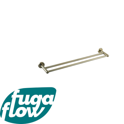 FugaFlow Eccelente Acces Handdoekhouder - dubbel - rond - Geborsteld Messing PVD
