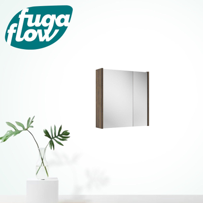 FugaFlow Eccelente Arredo spiegel badkamer spiegelkast - 60x63x16cm - inclusief zijpanelen - noten (hout) -