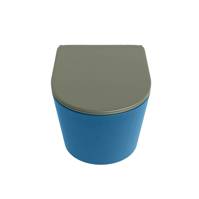 MONDIAZ LAVIE wandclosetpack - 36x53cm - diepspoel - rimless - Jeans (blauw) - softclose - quick-release - toiletzitting - Army (groen)