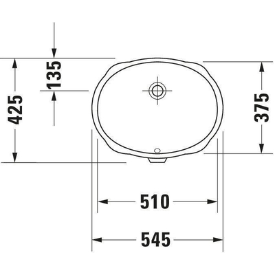 Duravit Santosa onderbouwwastafel voor houten console 51cm met overloop zonder kraanvlak met wondergliss wit