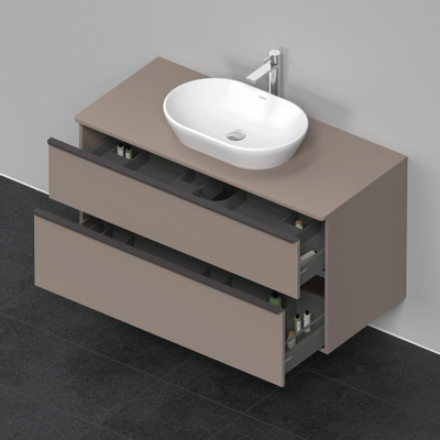 Duravit D-Neo wastafelonderkast 120x66.4x55cm 2 lades Basalt Mat