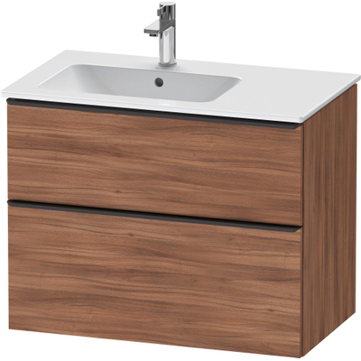 Duravit D-Neo wastafelonderkast 81x62.5x46.2cm 1 lade Noten Mat