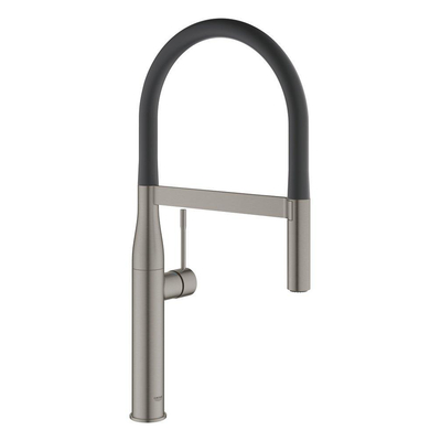 GROHE Essence Keukenkraan - hoog - 2 straalsoorten - met profesionele handdouche - hard graphite geborsteld