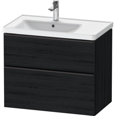 Duravit D-Neo wastafelonderkast 78.4x62.5x45.2cm 2 lades Eiken (zwart) Mat