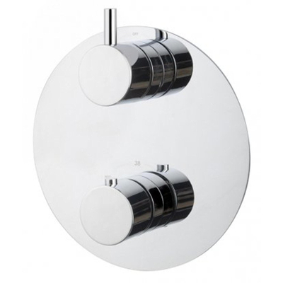 Wiesbaden Caral Rond afbouwdeel inbouwthermostaat 2 weg chroom