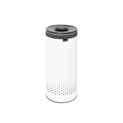 Brabantia wasbox 35 liter met dark grey kunststof deksel en uitneembare waszak White