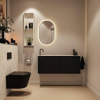 MONDIAZ TURE-DLUX 120cm toiletmeubel Urban. EDEN wastafel Ostra positie links. Met 1 kraangat.