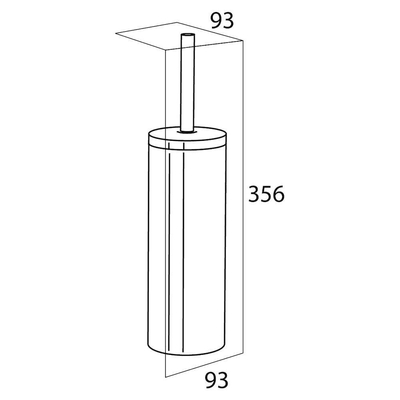 Tiger Boston Toiletborstelhouder - gesloten - staand - gepolijst RVS