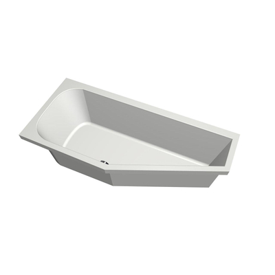Xenz Lagoon compact ligbad - 160x75cm - met overloop - zonder afvoer - Hoekopstelling links - Acryl Wit