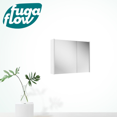 FugaFlow Eccelente Arredo spiegel badkamer spiegelkast - 80x63x16cm - inclusief zijpanelen - mat wit -