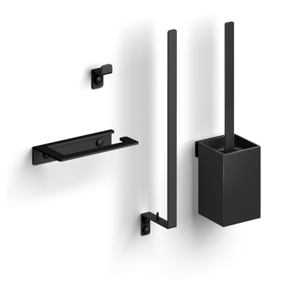 Clou Fold toilet accessoireset mat zwart