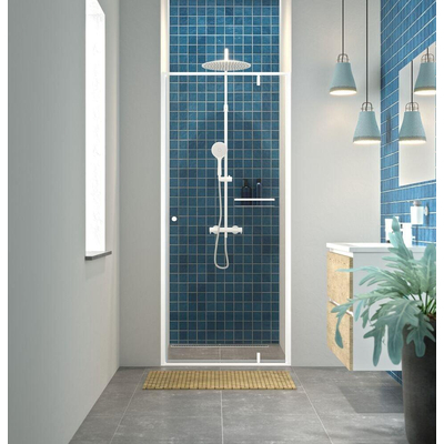 Sealskin Contour Draaideur voor nis 90x200 cm, 6 mm helder veiligheidsglas Mat wit