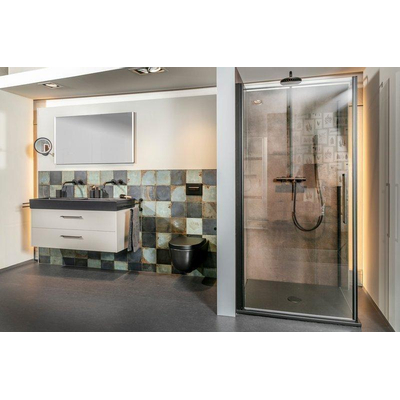 Plieger Lina Nero spiegel met 2x LED verlichting verticaal 80x65cm met zwarte lijst