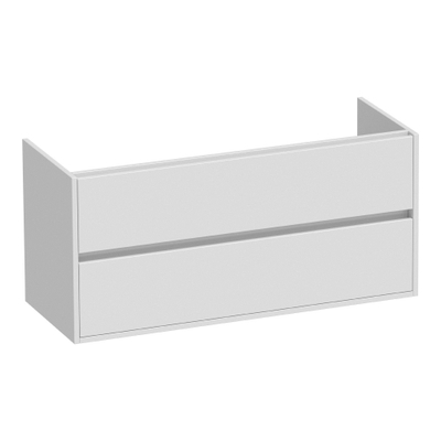 BRAUER Adore wastafelonderkast - 120x46x55cm - 2 softclose lades - greeploos - 1 sifon uitsparing - hoogglans wit